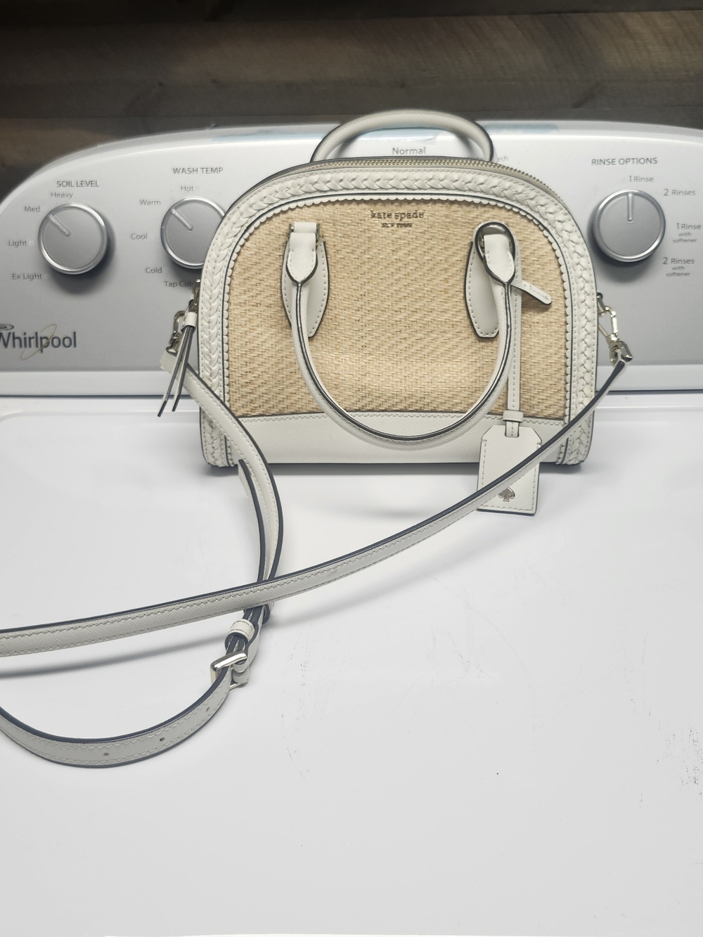 kate spade Straw Dome Satchel with Cream Trim Just Like New